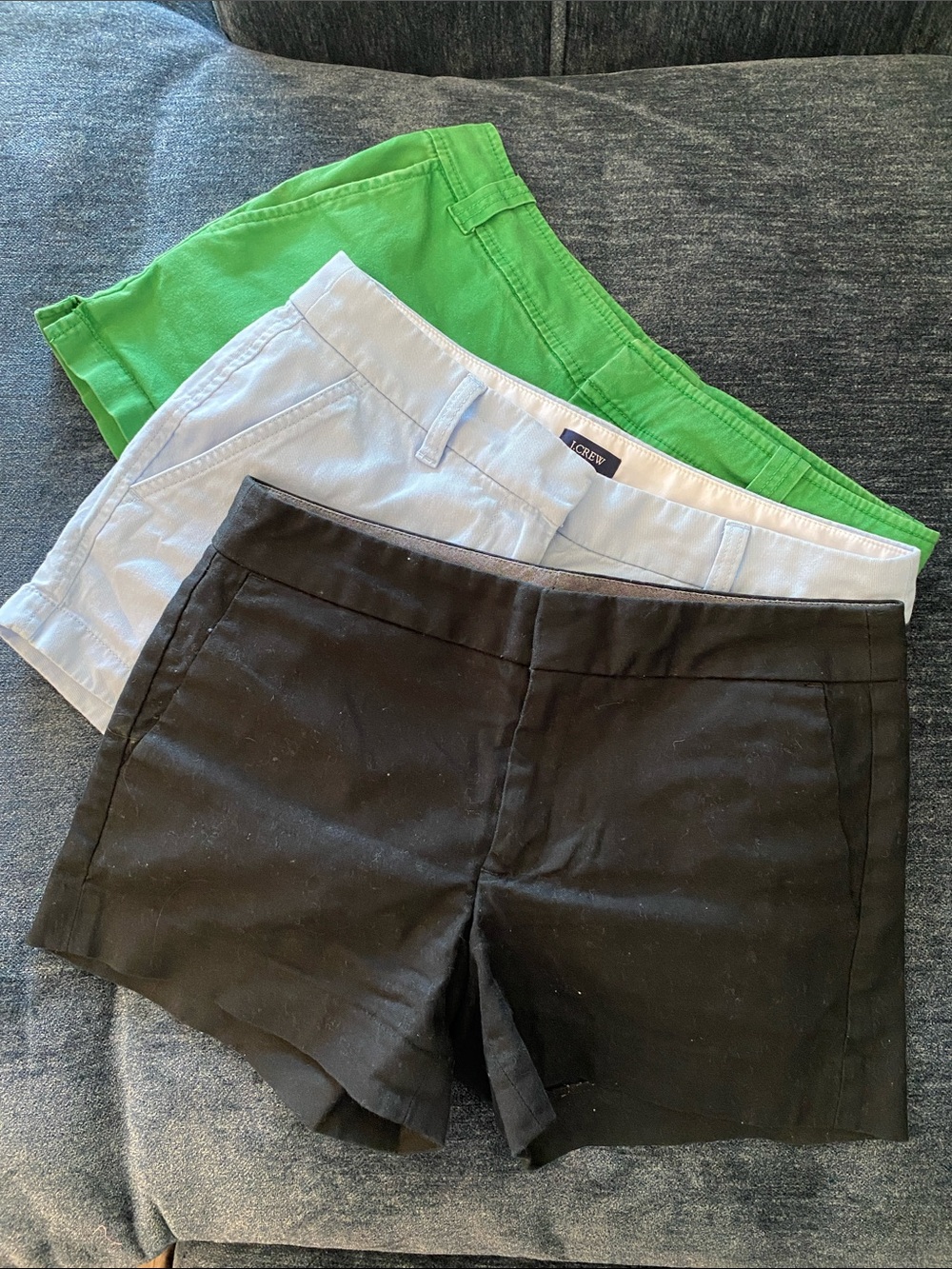 J. Crew Green, White & Black Women’s Shorts Trio
